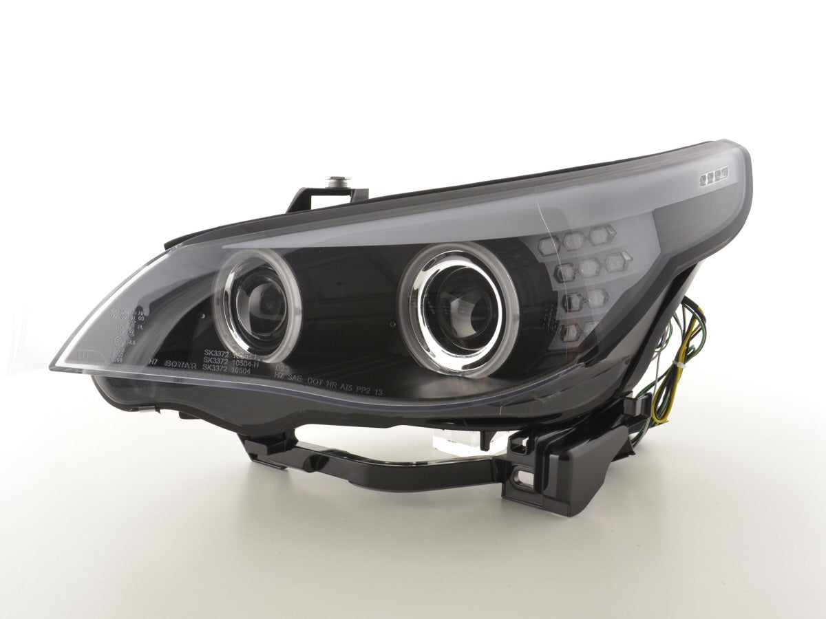 Scheinwerfer Set Xenon Angel Eyes CCFL BMW 5er E60/E61 03-04 schwarz Scheinwerfer Set Xenon Angel Eyes CCFL BMW 5er E60/E61 03-04 schwarz